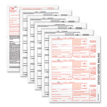 TOPS™ Five-part 1099-nec Tax Forms, 8.5 X 11, 3-page, 50-pack freeshipping - TVN Wholesale